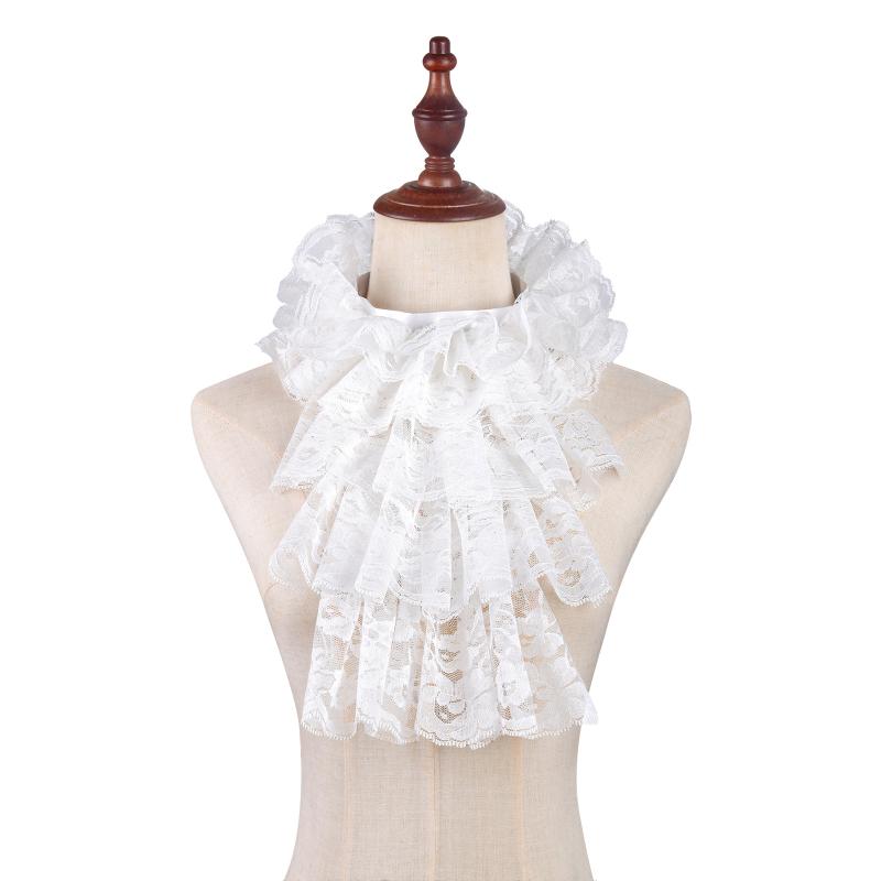 Women'S Victorian Era Accessories - Elegantes Abnehmbares Spitzen-Jabot-Kragen-Kostüm-Set Ausgehöhlte Handgelenkmanschetten Viktorianische
