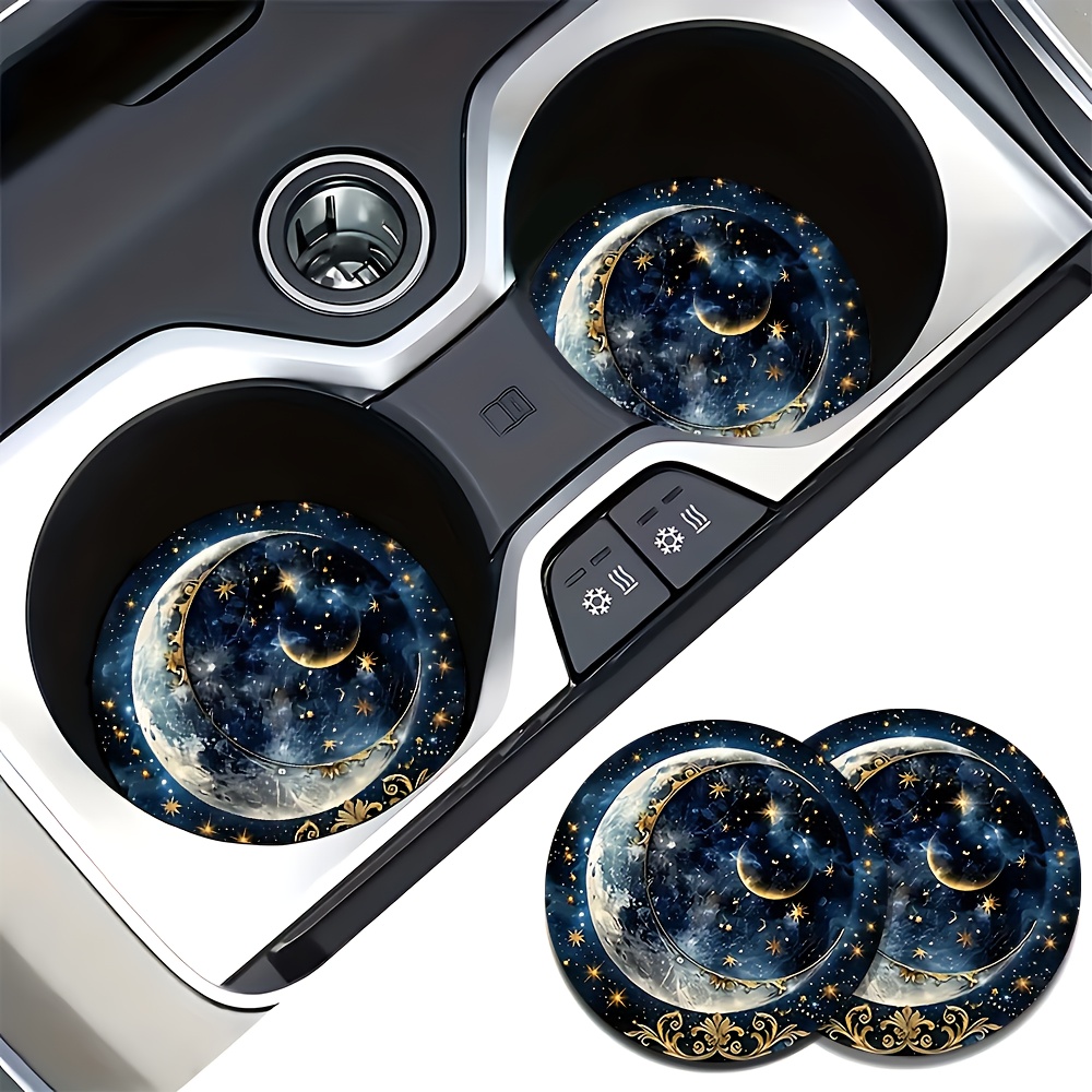 Women Accessories Box - 2 Stück Starry Night Moon Auto-Getränkeuntersetzer