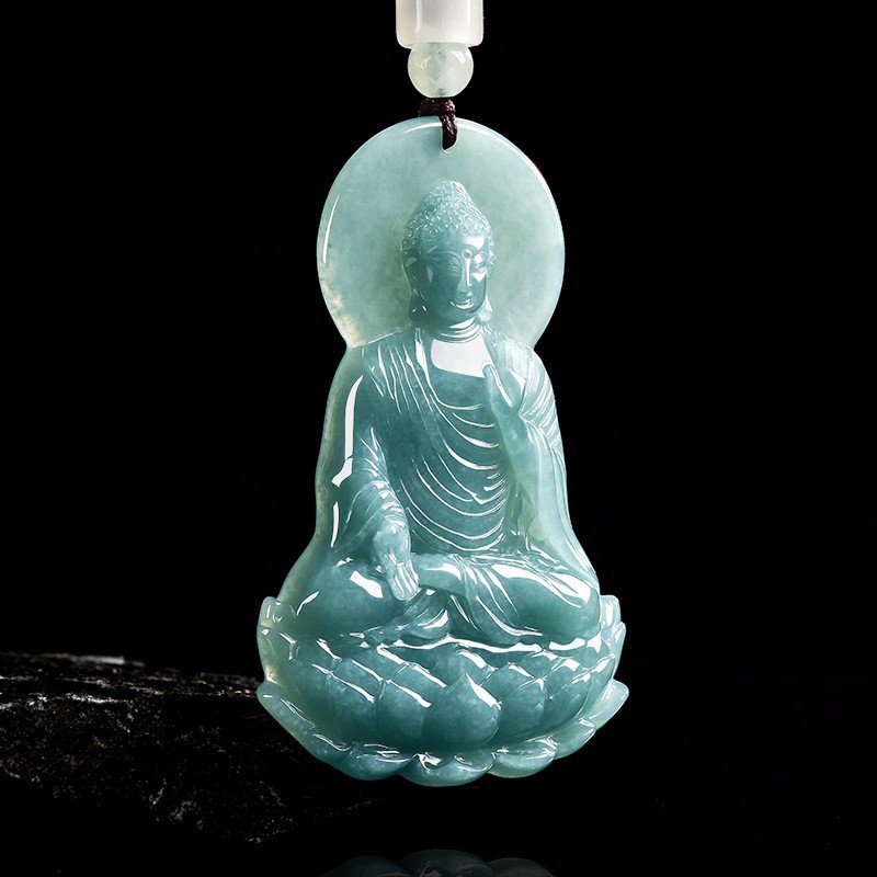 Women'S Accessories And Jewelry - Natürliche burmesische Jadeit-Buddha-Anhänger-Halskette, modischer Schmuck aus