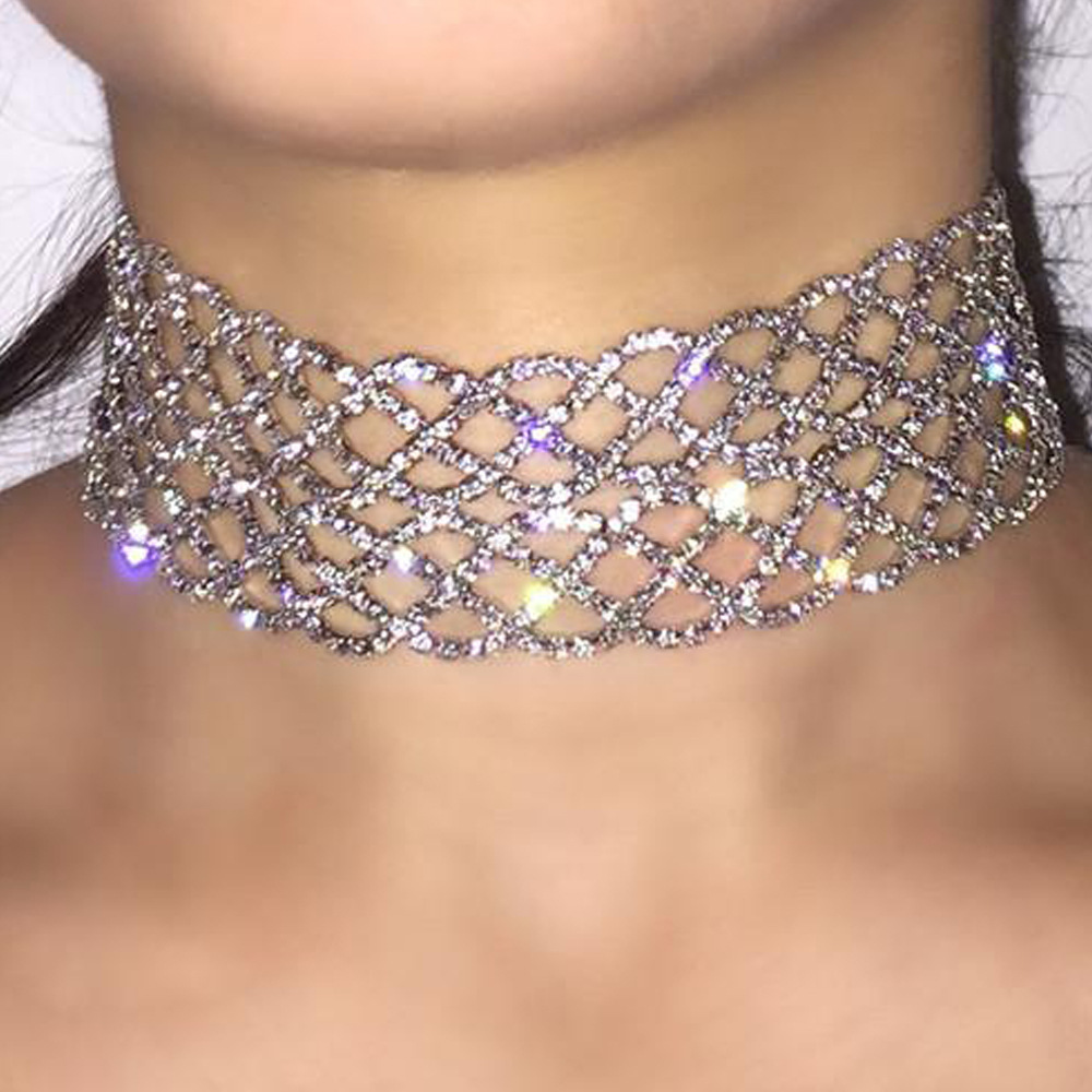 Women'S Accessories Amazon - Damen-Halskette mit Glitzersteinen und Kettenartiger Struktur