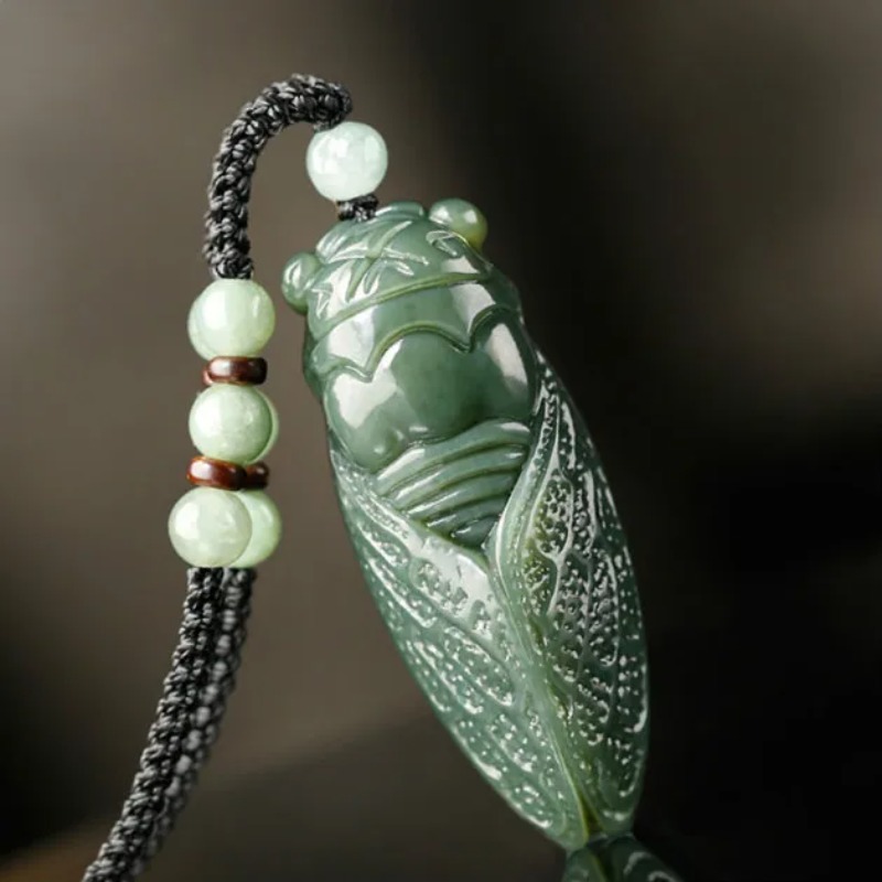 Women Accessories For Hand - Natürliche Hetian Jade Zikade Anhänger Perlen