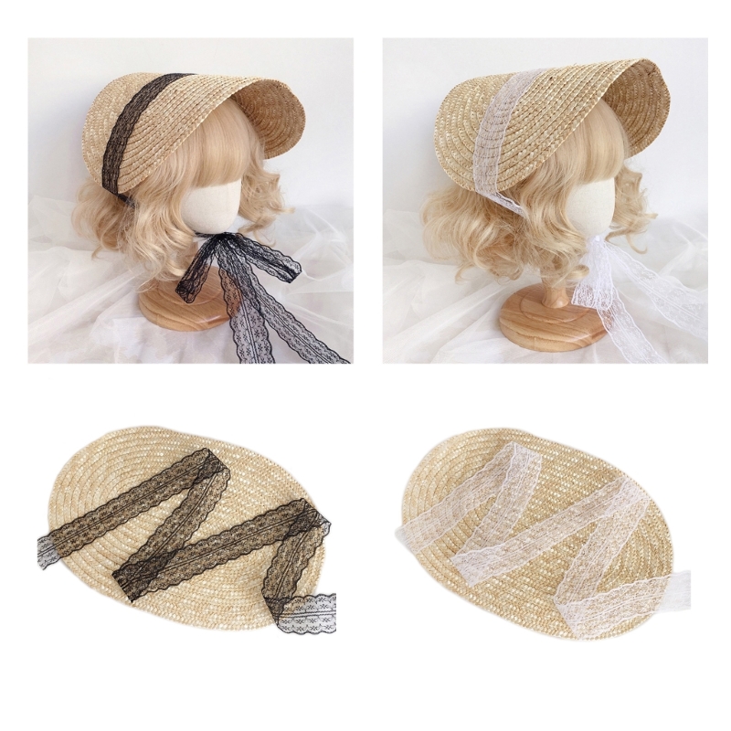 Women'S Victorian Era Accessories - Teenager Mädchen Strohhut Sonnenkappe Lolitastyle Viktorianische