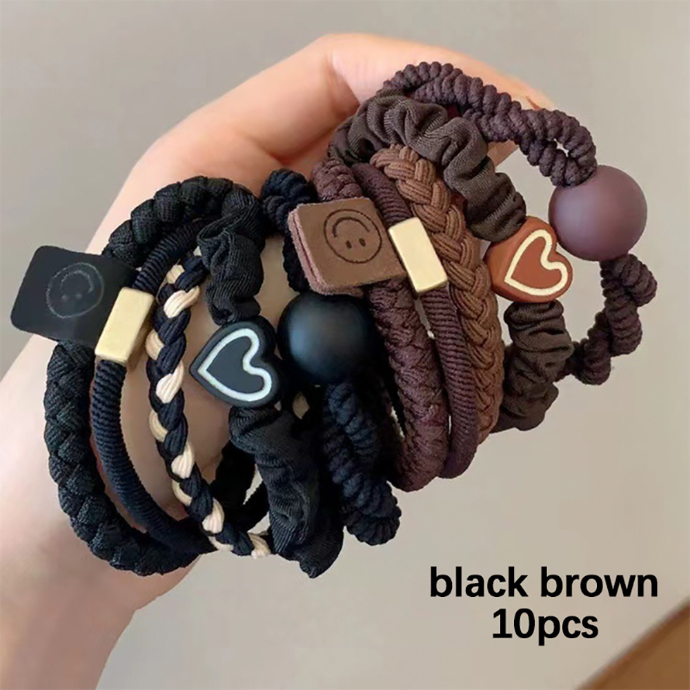 Women Accessories Combo - 10 Stück Haargummis in verschiedenen Ausführungen,