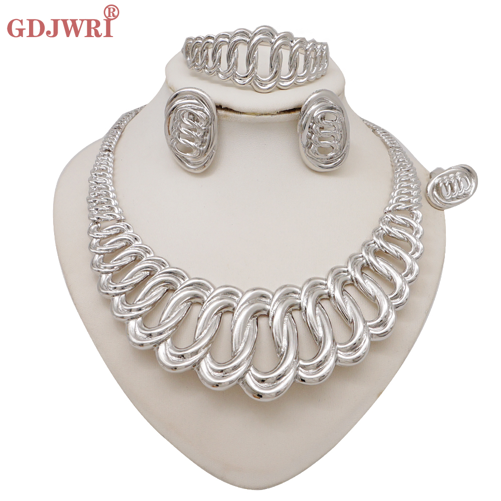 Women Accessories Dubai - Trendige Dubai Silberfarbene Schmucksets für Frauen