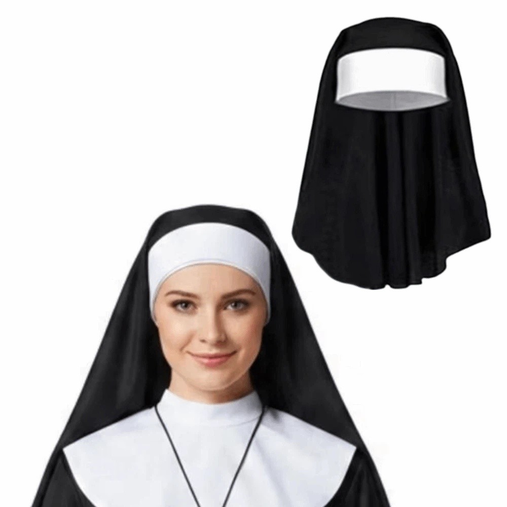Women'S Victorian Era Accessories - 1/3-teiliges kreatives Nonnen-Kostüm-Set, Nonnenkragen, viktorianisches Halloween-Gothic-Kostüm,
