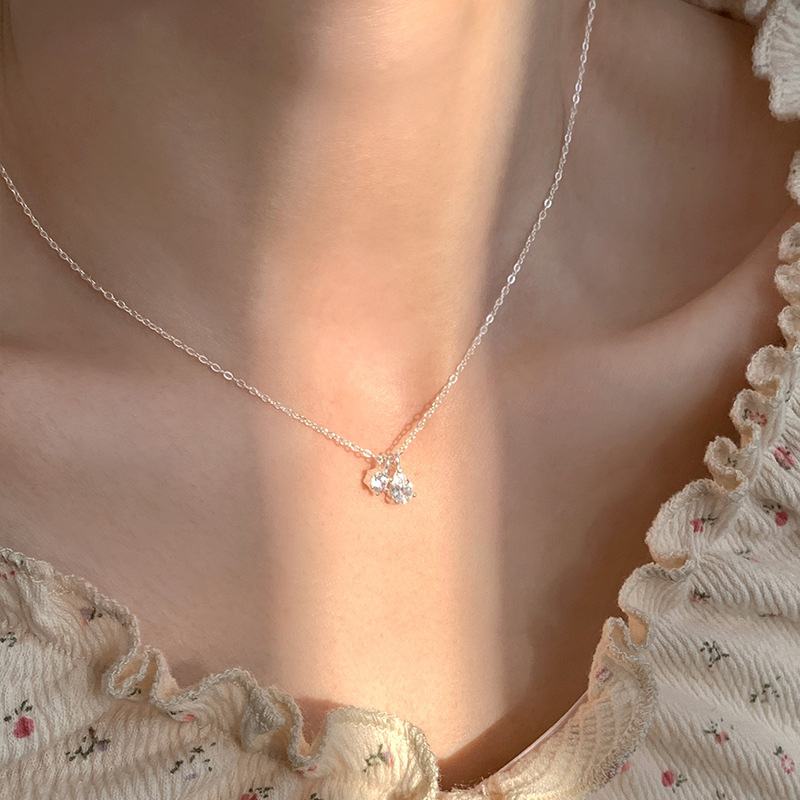 Mini glänzende zarte 925er Ste – Charm Necklace Dainty Bewertung und Preis