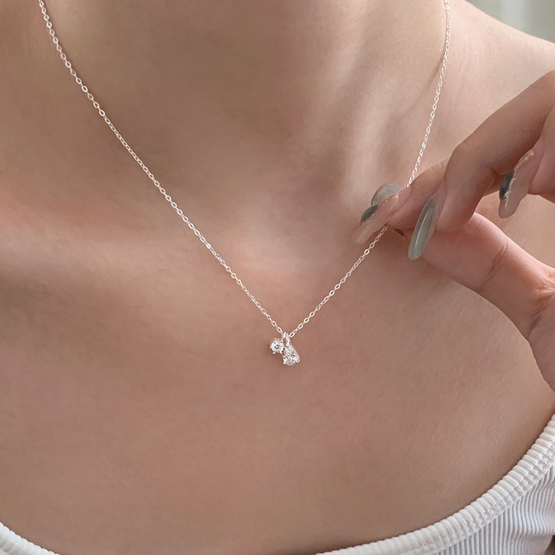 Mini glänzende zarte 925er Ste – Charm Necklace Dainty Bewertung und Preis