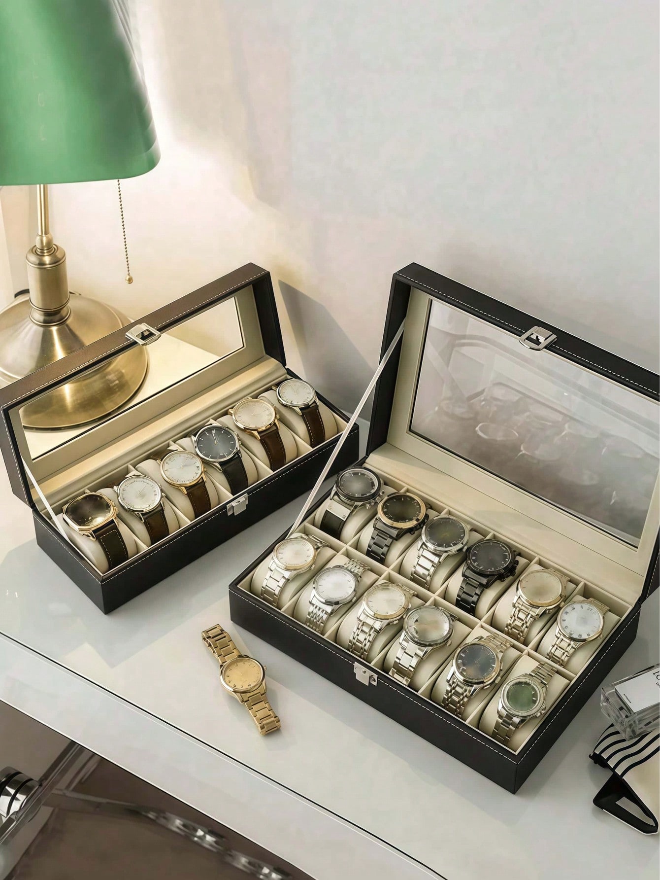 Leder-Uhrenbox mit Schloss, Gr – Women Accessories Box Bewertung und Preis