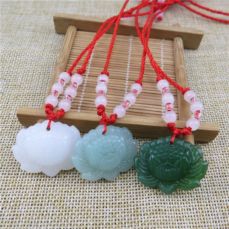 Natürliche Grüne Jade Lotus An – Women Accessories For Hand Bewertung und Preis