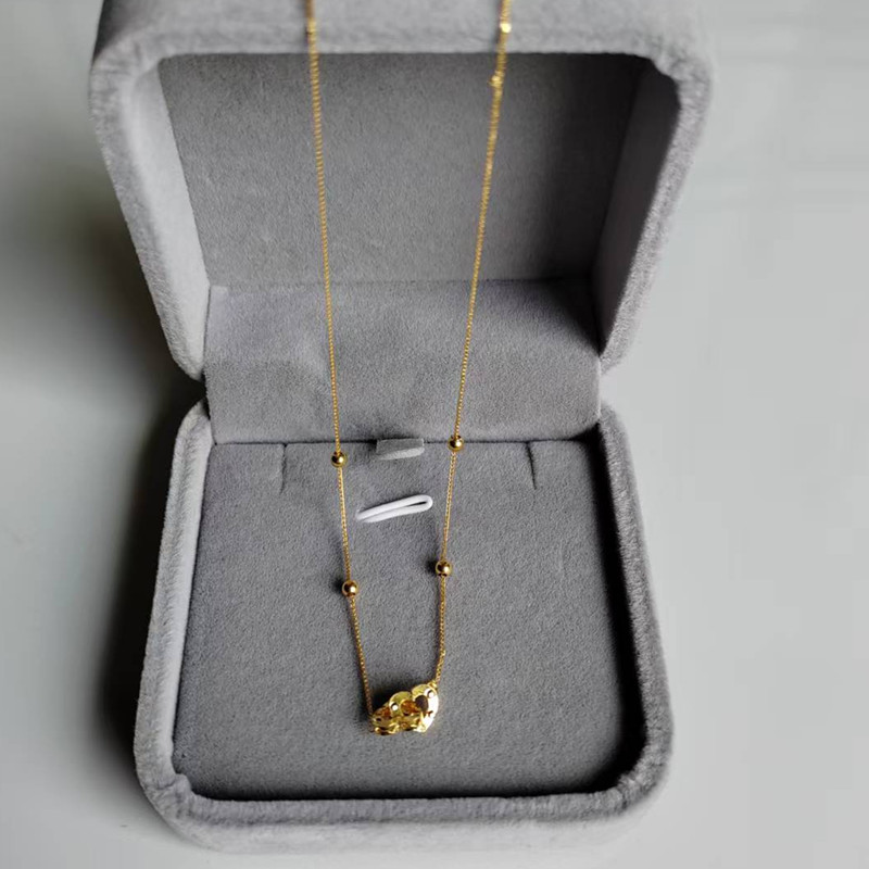 Echte 18K Gold Doppelherz-Hals – Charm Necklace Dainty Bewertung und Preis