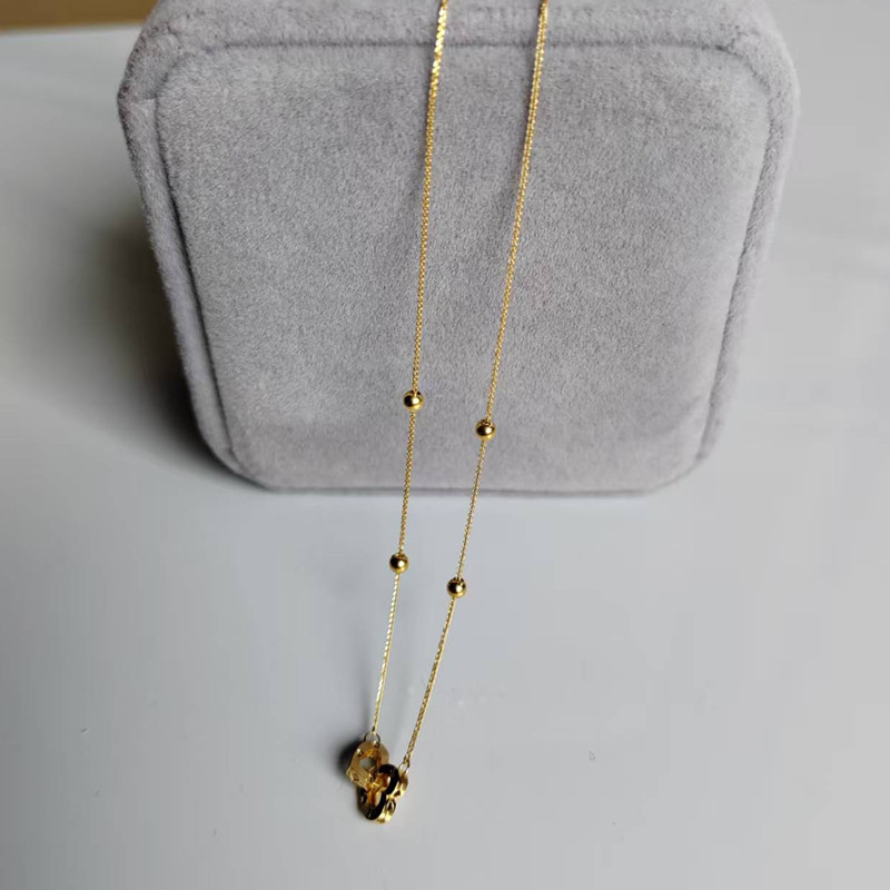 Echte 18K Gold Doppelherz-Hals – Charm Necklace Dainty Bewertung und Preis