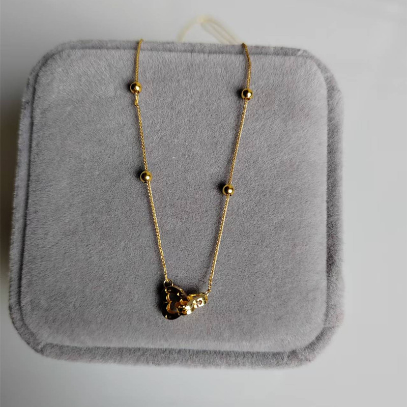 Echte 18K Gold Doppelherz-Hals – Charm Necklace Dainty Bewertung und Preis